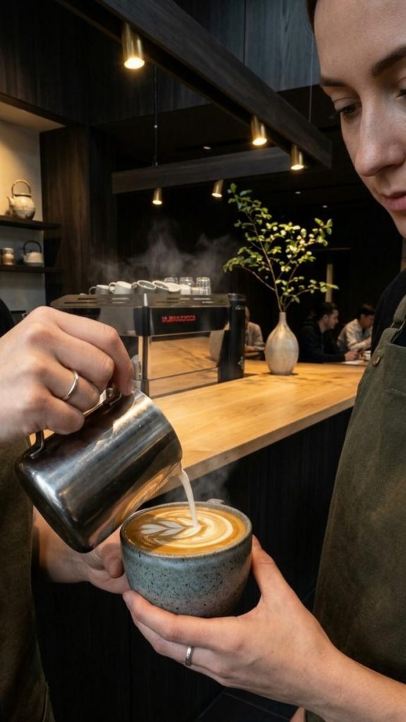 Serving coffee near West London Studio