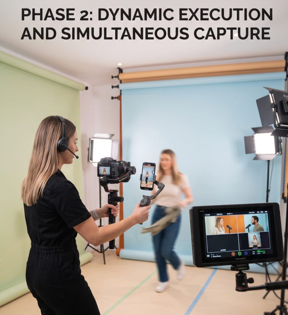 Shooting social media content in a studio